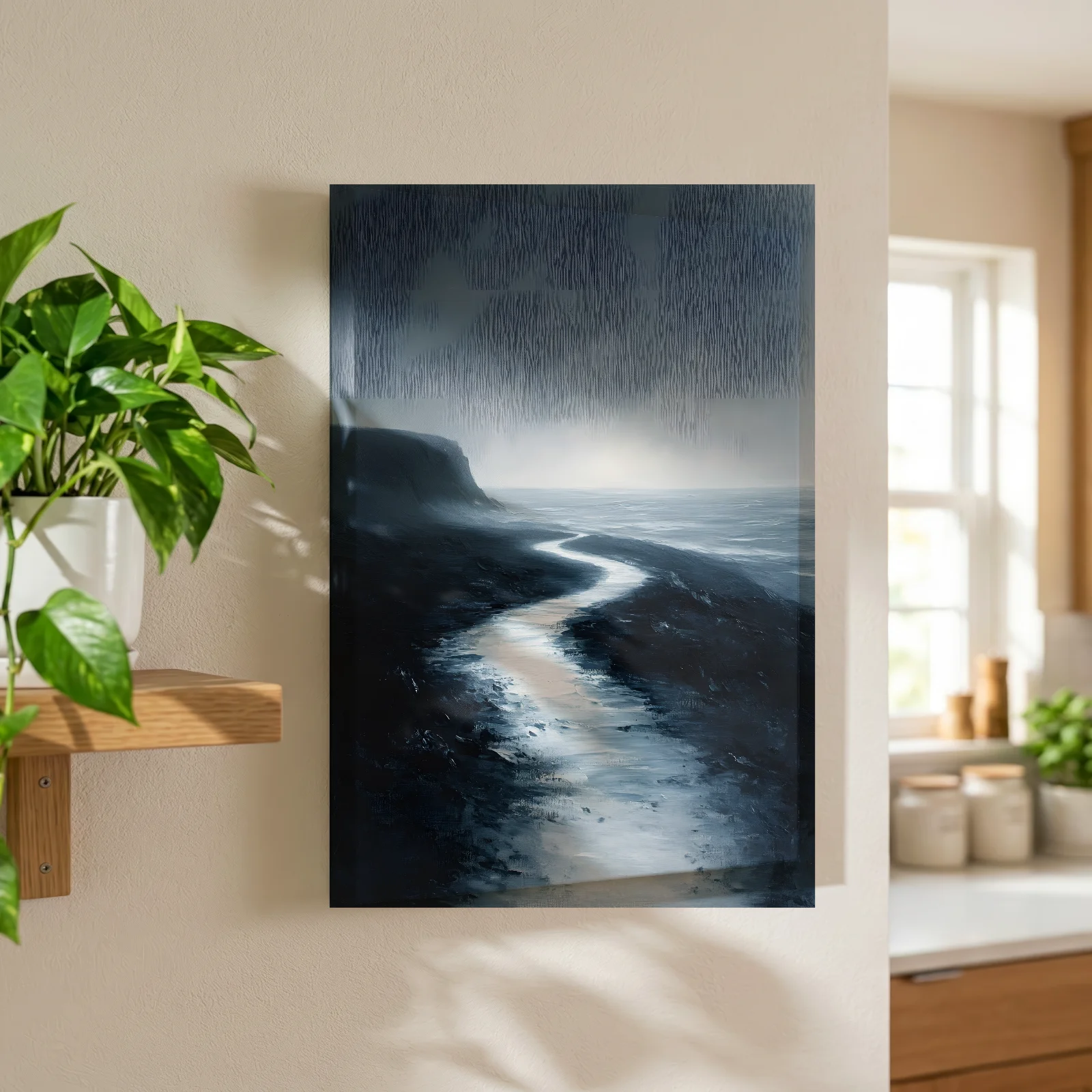 Stiller Küstenweg ins Licht — Leinwand
