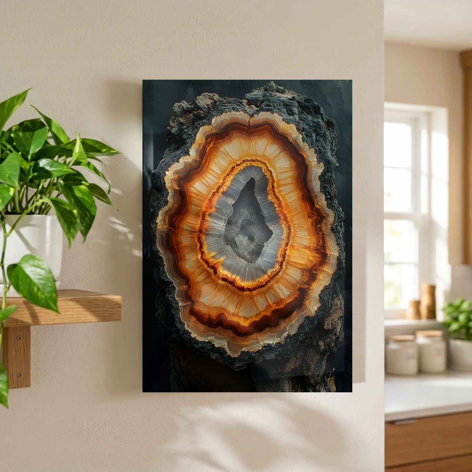 Bernsteinschimmer der Geode — Leinwand