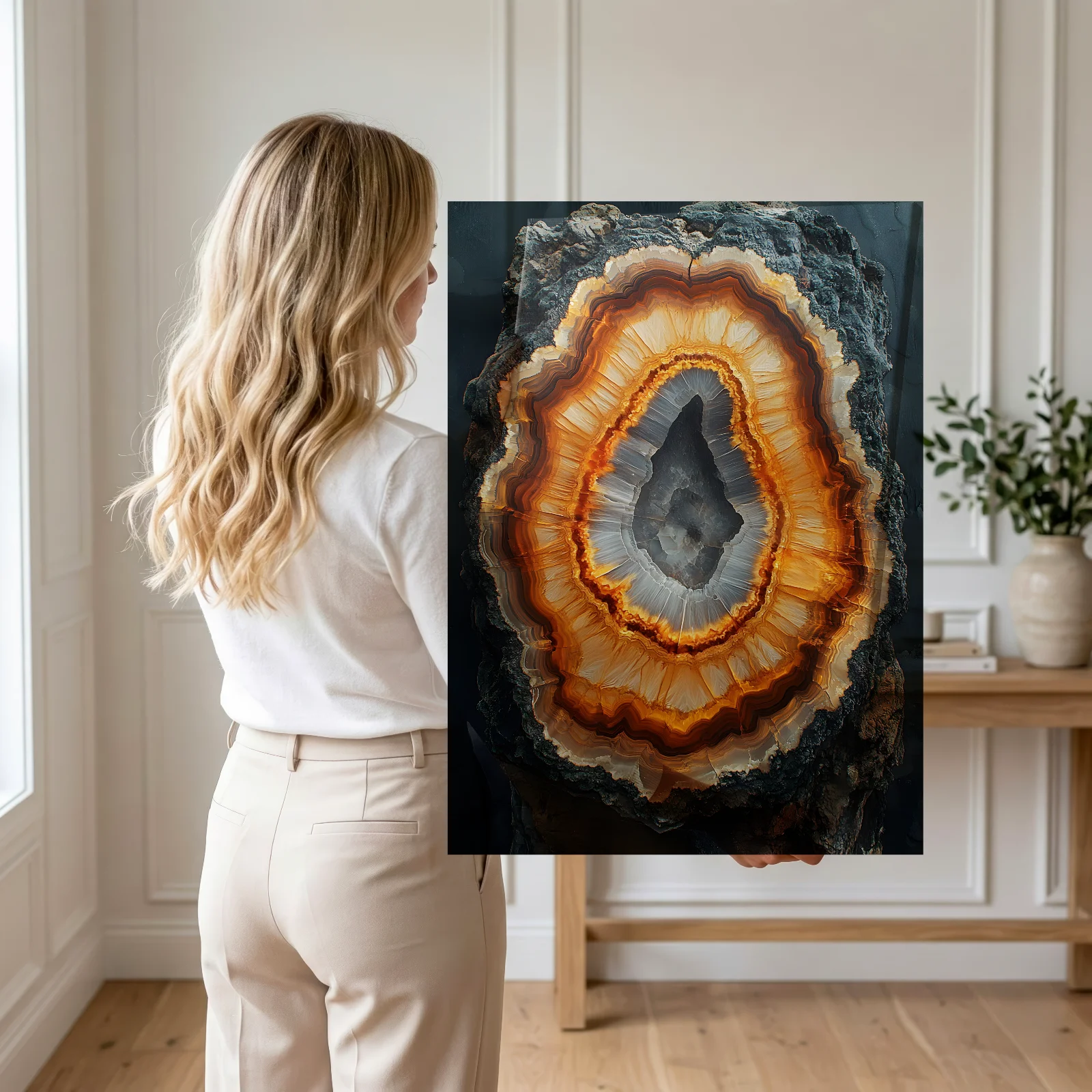Bernsteinschimmer der Geode — Leinwand