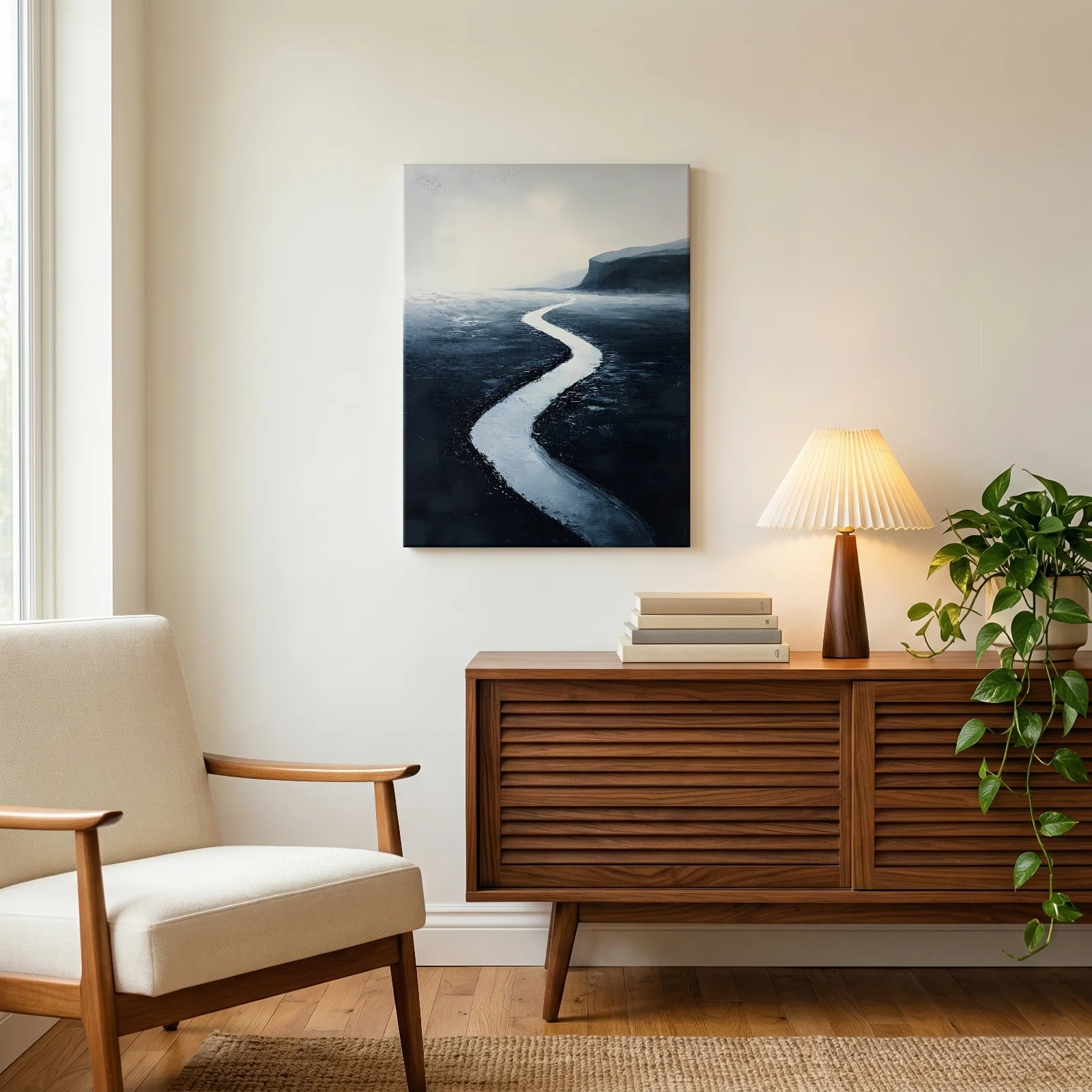 Lichtweg durch die Nebellande — Leinwand