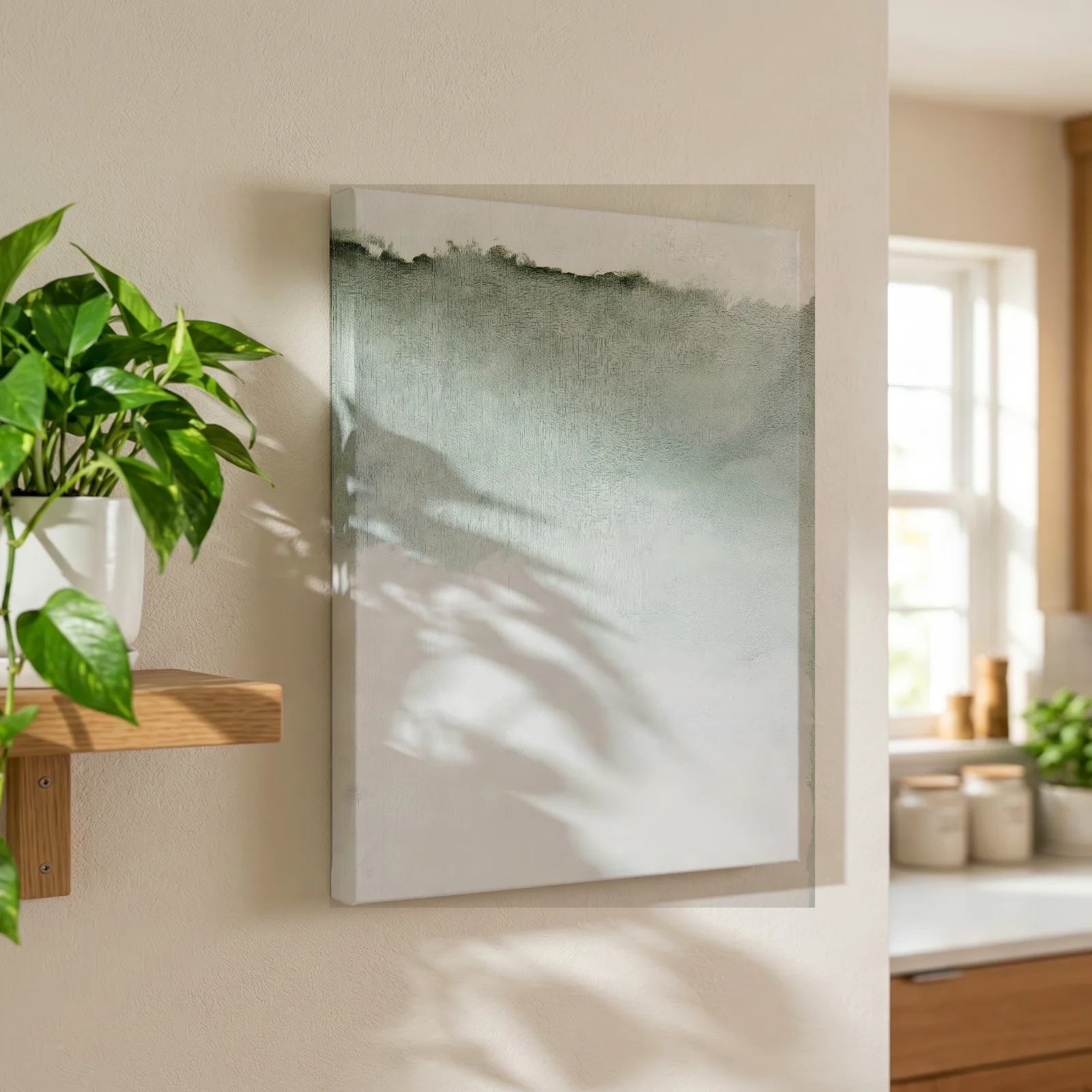 Wolkensaum über sanftem Grün — Leinwand